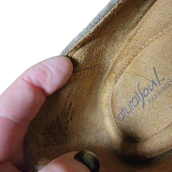 Natural Soul‎ By Naturalizer Taupe Suede Leather Mary Jane Shoes Size 9 M Wedge - Picture 8 of 8